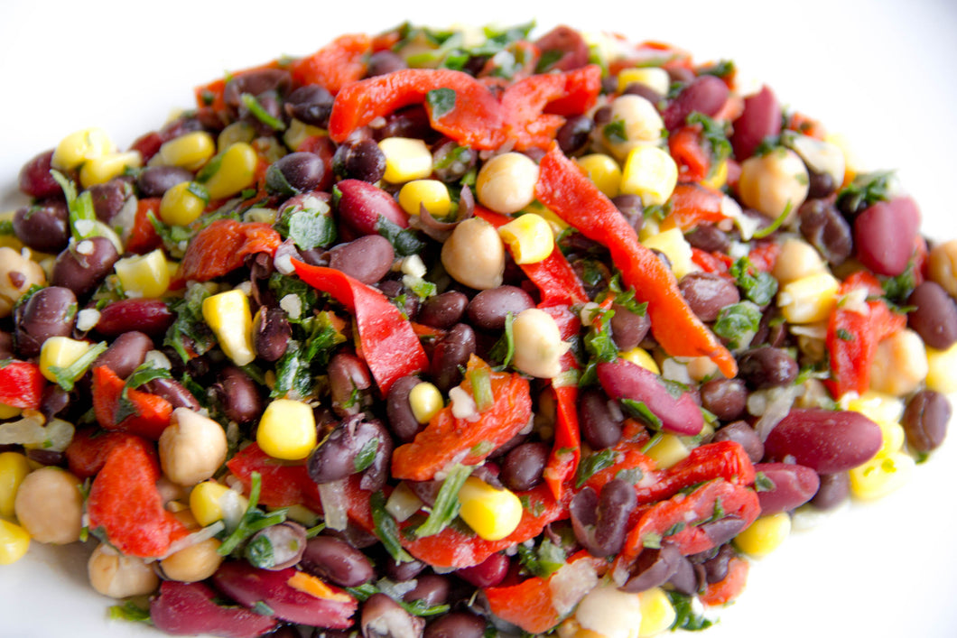 Black Bean Salad w/ Red Roasted Pepper & Corn